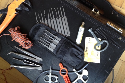 Lock-pick kit in the tool bag