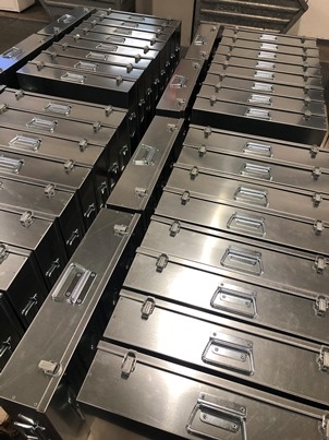 Aesthetic galvanized metal tool boxes