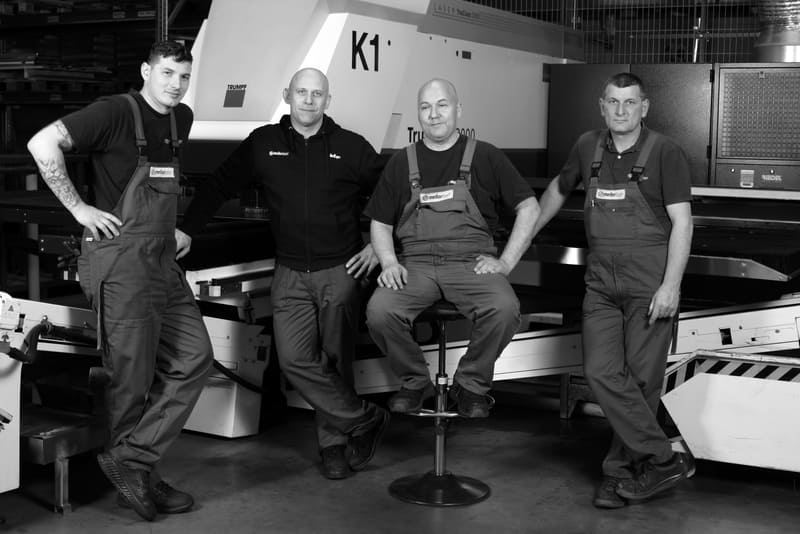 Photo of the Melior Laser company's cutting machine operator team 