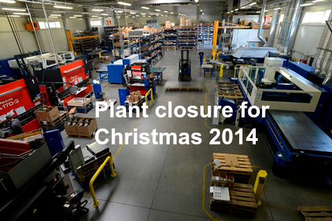 Plant closure for Christmas holidays in 203