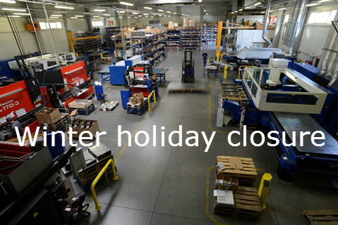Winter holiday stop in the sheet metal fabrication plant in  2015