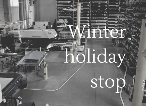 Winter holiday stop in the sheet metal fabrication plant in  2016