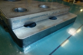 Steel surface after laser cutting