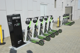 E-scooter charging station in Rollin-Melior Laser cooperation